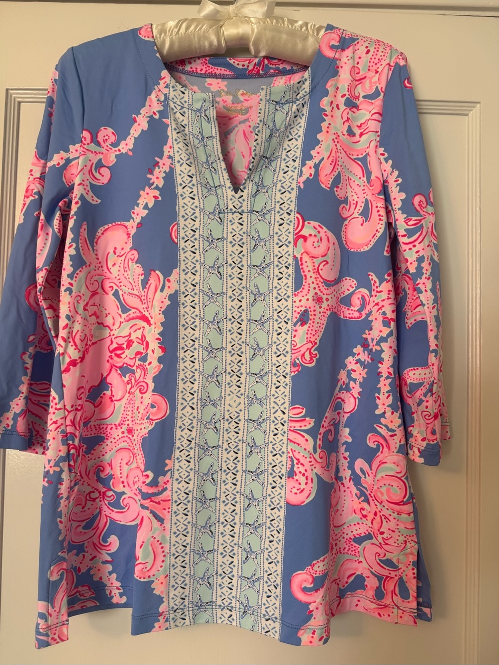 Lilly Pulitzer Light Blue & Pink Printed Tunic